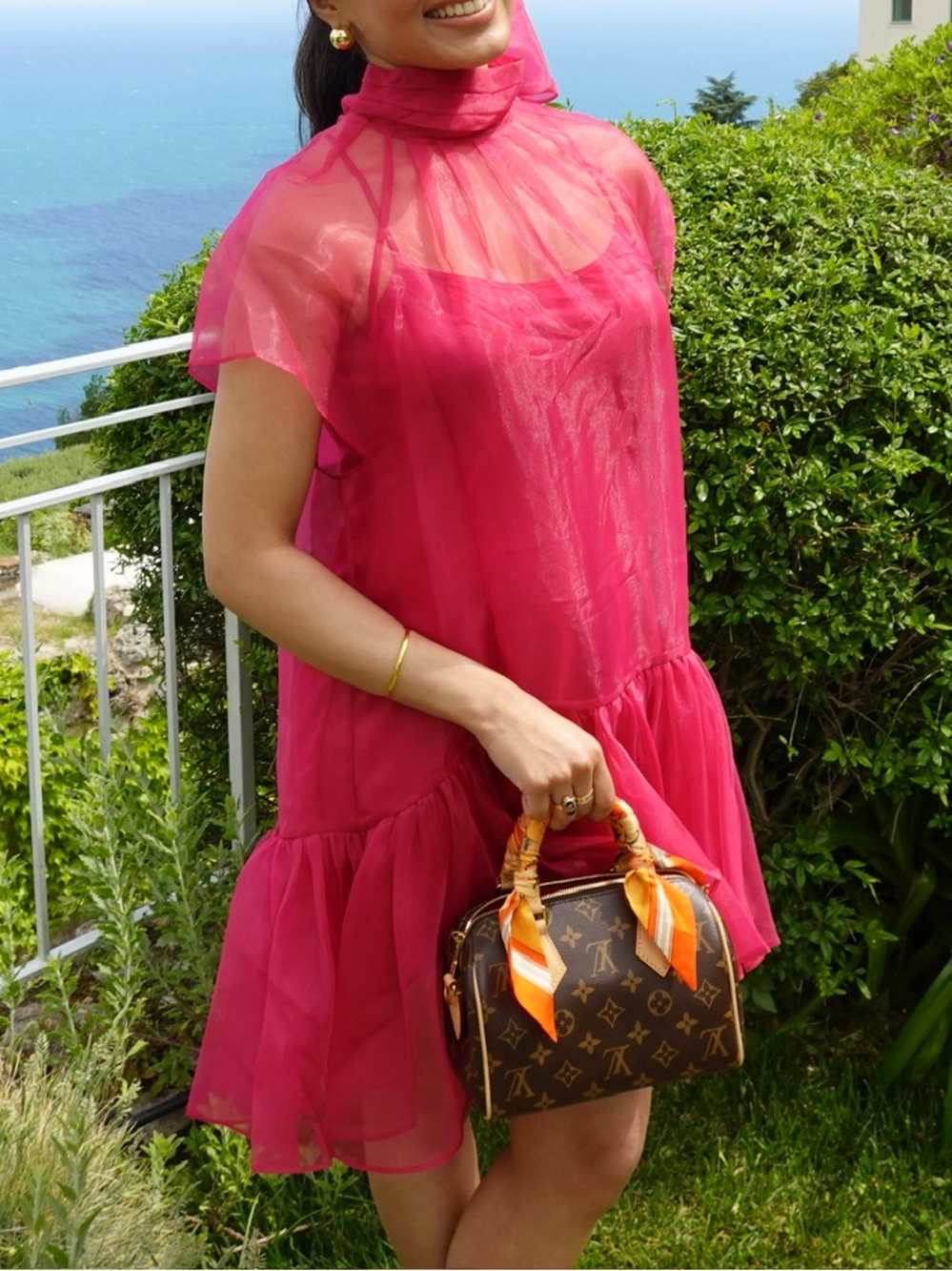 Simkhai beaux bow-detail organza minidress - Picture 6 of 6